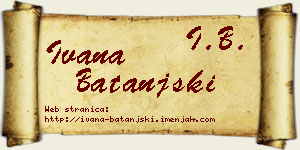 Ivana Batanjski vizit kartica